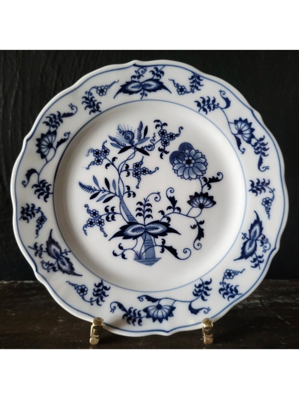 Vintage Blue Danube Blue Onion Porcelain Dessert Plate 6.75" Scalloped Edge